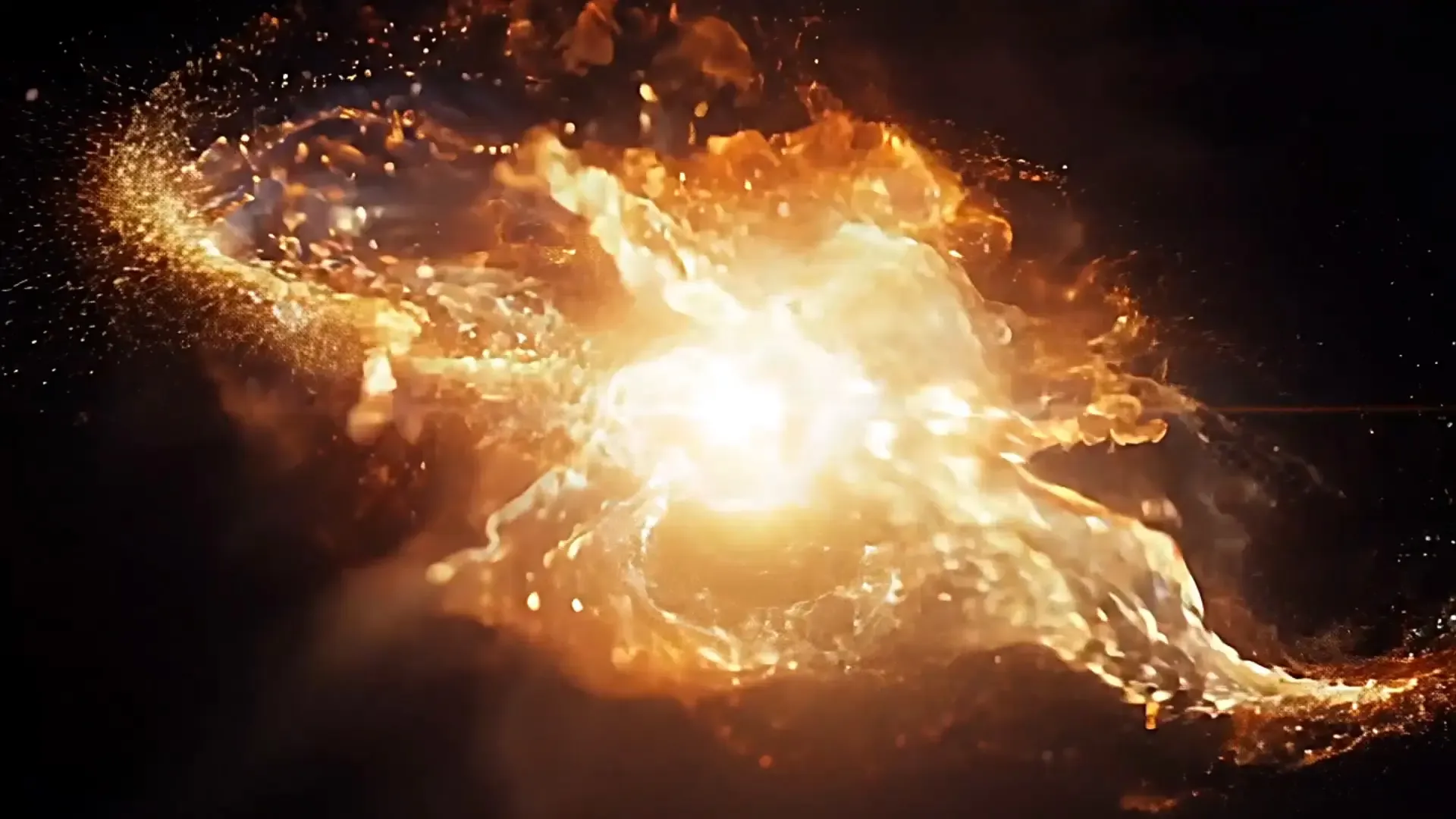 Fiery Explosion Particle Overlay Cinematic Logo Animation